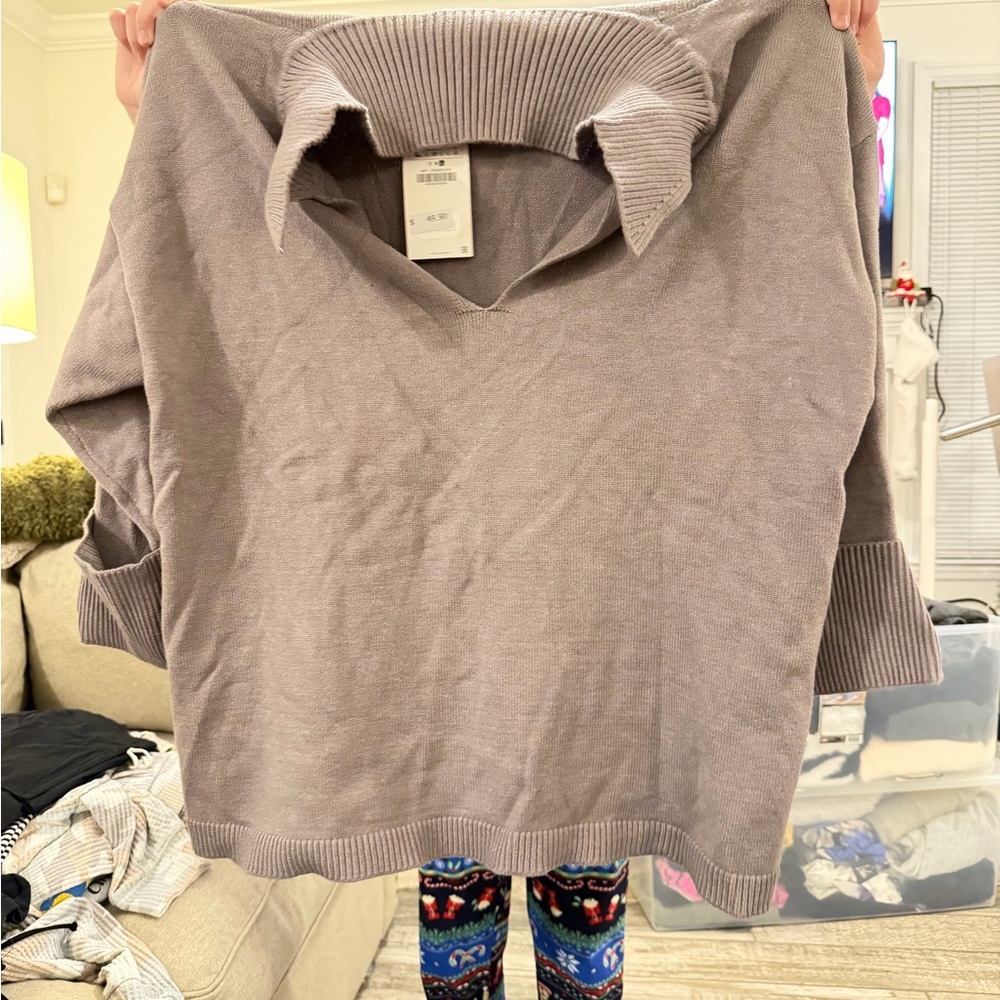 Zara Women's Cowl Neck Sweater in Taupe